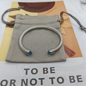 DY vintage 5mm blue bracelet size M 925 silver